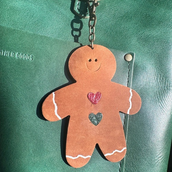 Portland Leather Accessories - Christmas Gingerbread man Leather Charm, Flair, Keychain PLG inspired-Dakota.